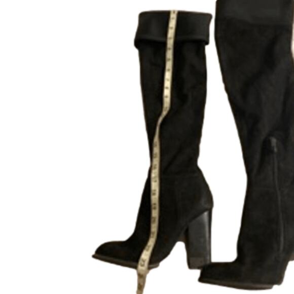 Calvin Klein Jeans Charli Over-the-Knee Block Heel Boots Black 7.5 - Picture 4 of 10